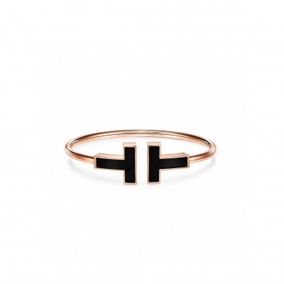 TIFFANY T WIDE BLACK ONYX WIRE BRACELET 67863607
